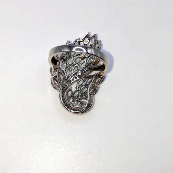 Aquamarine Gemstone Ring Sterling Silver - Picture 5 of 10